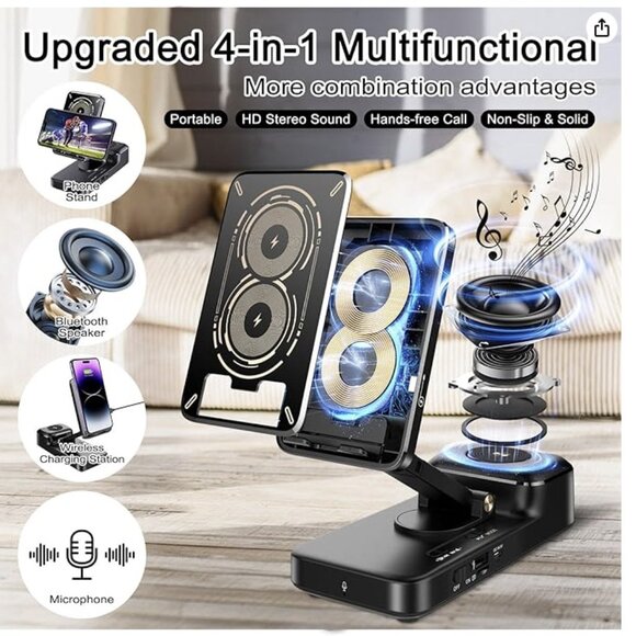 Wireless Charging Phone Stand with Speaker - Picture 3 of 8